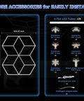 Diagram of Large Hexagon Diamond LED Lights 2 Pack For Garages Stores Conference Rooms And Auto Repair Shops Bright Even Illumination Across Wide Areas Game Changing Ceiling Lighting Solution, showing dimensions and connectors.