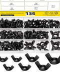 Tough As Nails Carbon Steel Metric Wing Nuts Assortment Kit with assorted sizes M3 to M12 in a plastic organizer.