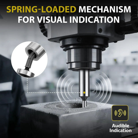 Double End Edge Finder and Center Finding Tool for Machinists Ultra Precision Edge Detection to Within 0.0001 Inches Smooth Ground Surfaces for Quick Setup and Accurate Alignments on milling machine, spring-loaded tip