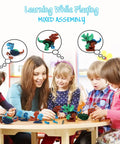 Kids playing with Take Apart Dinosaur STEM Toys For Kids 3-5 With Electric Drill Educational Building Set in classroom.