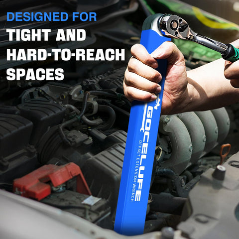 Impact Offset Extension Wrench Kit With Universal Square Drive Adapters 1/4, 3/8, 1/2 Inch For Tight Spaces, Durable Chain Design, Smooth Operation, Ideal Gift For Mechanics, Dads, And Pro Home Techs