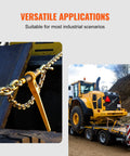 Heavy Duty Chain And Binder Kit For Truck Tie Downs And Hauling, securing heavy equipment on a trailer with ratchet binders