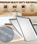 Two 12 Pack Half-Size Aluminum Baking Sheets Pan Set, Commercial Grade, Oven And Freezer Safe, 18 By 13 Inches, with NSF Certification