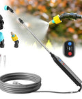 Electric Sprayer Wand For Lawn And Garden, 23.6 Inch Telescopic Battery Powered Sprayer With 3 Spray Modes, Real Time Battery Indicator, 16.4 Ft Hose, 3 Mist Nozzles For Lawn Care, Pest Control, Yard Work, And Gentle Plant Watering.