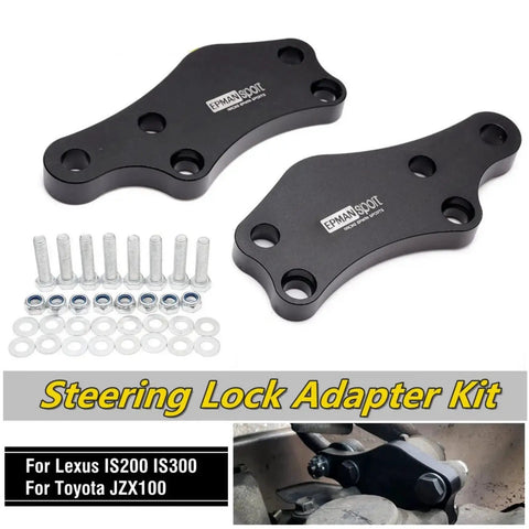 Turn Angle Adapters Steering Lock Kit For Drift Enthusiasts, Aluminum T6061, Fits Toyota JZX100 Lexus IS200 IS300, with screws
