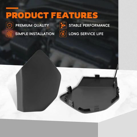 Front Bumper Tow Hook Cover 622A0-6MR0H Direct Replacement For Nissan Rogue Sport 2020-2023, two-piece design in black