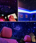 Mini 6W RGBW Fiber Optic Star Ceiling Kit With Music Activated Twinkle Lights installed in car and home interiors