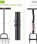 Manual Lawn Aerator With Four Stainless Steel Core Plugs And Soil Core Storage Tray Preassembled Grass Aeration Tool