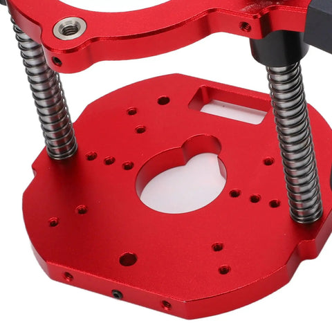 Level Up Your Woodworking Setup With This Heavy Duty Aluminum Router Lift Base Offering Butter Smooth Micrometer Control A Killer 40 Millimeter Stroke And Secure Clamping For Spot On Cuts Every Time, red anodized aluminum router lift base.