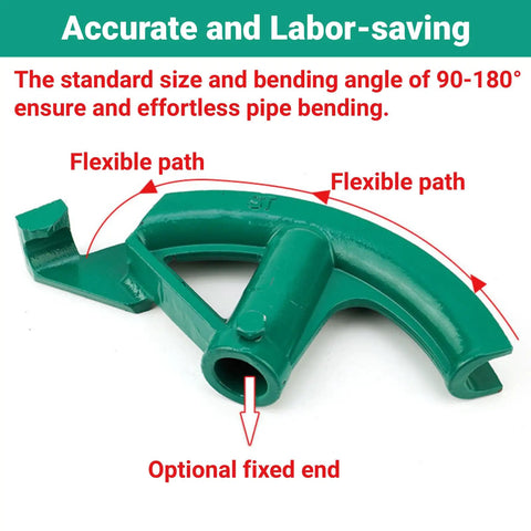 Detailed view of Heavy Duty Manual Conduit Bender Tool for 90 To 180 Degree Pipe Bending, showing flexible path and fixed end options.