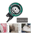 Lightweight 6 Inch Air Orbital Sander With Low Vibration And Low Center Of Gravity, shown with axis vibration detail, car polishing, rust polishing, and wood sanding.