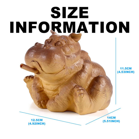 Water Spitter Statue For Pools And Ponds Outdoor Resin Fountain Sculpture With Realistic Water Flow Garden Decor For Home Yard And Patio Kid Friendly For Gardens Or Indoor Desks And Offices, hippo shape, size details shown