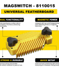 Heavy Duty Universal Featherboard For Table Saw Woodworking grips on both sides, featuring strong ABS construction and magnetic hold.
