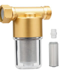 40 Micron Brass Sediment Filter For Washing Machines, Showers, Gardens And Well Water, Reusable Filter with spare mesh