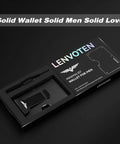 Ultra Slim Hinged Metal Wallet For Men With RFID Blocking in packaging, black aluminum wallet with money clip