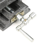 Beefy 4 Inch Cross Slide Vise With Heavy Duty Clamping Power For Milling Machines And Drill Presses Steel Construction Wide Jaws For Secure Workpieces And Precise Cuts Ready For Any Heavy Metal Working Project, 4-inch cast iron vise with handle