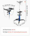 Beefed-Up Hydraulic Transmission Jack, 1660 Lbs Capacity, Telescoping Lift, 360 Degree Swivel Wheels, Blue, Model GW-0.8