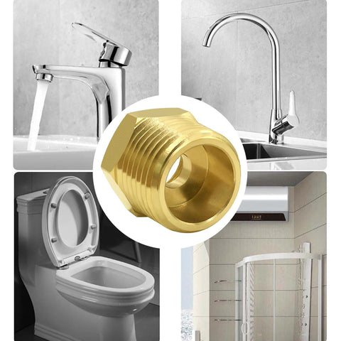 brass NPT to compression reducer for faucet and hose connection