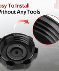 Rugged Nylon Gas Cap For Gas Golf Carts Built With A Solid Rubber Seal To Slam Down On Leaks And Squash Bad Odors. Close-up view.