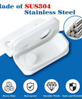 Flip Gate Latch Beefy Lock With Slide Bolt For Barn Fence Gate Cabinet Pet Cage Door Safety Catch Matte White Rust Resistant SUS304