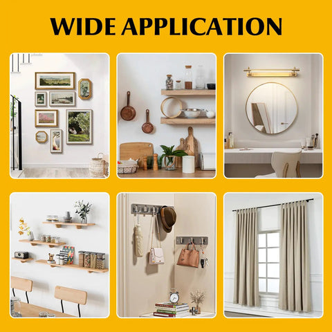 Wide application of 244 Piece Self Drilling Screws And Drywall Anchors Kit for hanging shelves, hooks, frames on various surfaces.