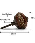 Top Notch Hand Painted Ceramic Cabinet Knobs And Drawer Pulls Pack Of Twelve Chic Boho Style Furniture Handles With Included Screws, 2.5" long, 1.5" wide, with metal backplate.