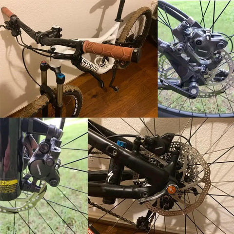 MT200 Hydraulic Disc Brake System Upgrade Kit with SM-RT56 160x180mm Rotors, aluminum alloy levers on mountain bike