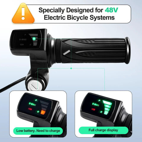 Twist Throttle Replacement For 48V E Bikes And Scooters With LCD Display And Two Keys Compatible With Ridstar Q20
