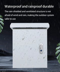 Rugged Waterproof Weatherproof Stainless Steel Electrical Junction Box Outdoor Enclosure For Large Projects, Wall Mounted Utility Box With Beefy Seal, Easy Wiring, Indoor Or Outdoor Use 600x800x250mm white wall-mounted enclosure in rain