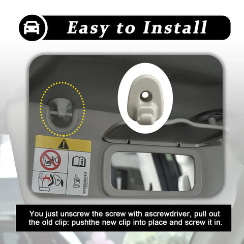 Close-up of car ceiling showing easy installation of Two Pcs Car Sun Visor Clip For Jeep Liberty 2005-2012 And Dodge Nitro 2008-2012