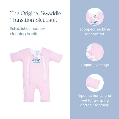 Cozy Cotton Baby Swaddle Transition Sack With Double Zipper For Easy Diaper Changes Safe Back Sleep 3 To 6 Months Sage Green Large 18 To 21 Lbs Soft Sleep Sack That Eases Swaddle Move And Calms Startle Reflex in pink with scooped neckline
