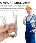 Person holding 2 Pack Car Radio Removal Tools, U Shaped Stainless Steel Pry Tools For Quick Stereo Disassembly with worker background.