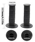 Seven Eighths Inch Quick Twist Throttle Grips, 115mm length, black, with size dimensions shown, for CRF KLX SSR TTR Dirt Pit Bikes.