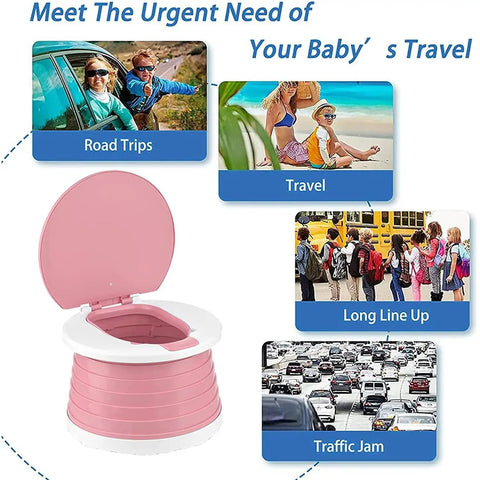 Hassle Free Foldable Toddler Potty Seat With Extra Liners And Carry Tote Ultra Slim Travel Toilet For Kids Total Road Trip Game Changer And Seamless Emergency Potty Training Anywhere