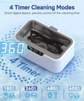 High Frequency Ultrasonic Jewelry Cleaner Machine 48KHz Killer Clean For Rings Necklaces Eyeglasses Watches And Dentures with 4 Timer Modes