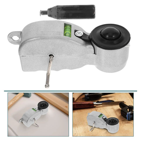 Precision Rugged Aluminum Fountain Scriber Line Tool For Construction And Woodworking Lightweight Ink Level Marker on a surface with ink fountain.