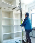 Heavy Duty Portable Fork Lift Manual Stacker With Winch Handles Up To 80kg lifting shelves for cabinet moving in shop.