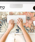 Large Boho Floral Desk Pad 31.5 By 15.7 Inches With Non Slip Rubber Base For Gaming Mouse Keyboard And Laptop Extended