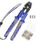 Pro Grade Fishing Crimping Tool Kit With Ten Point Six Inch Pliers And 140 Double Barrel Sleeves Up To 2.2mm Crimp