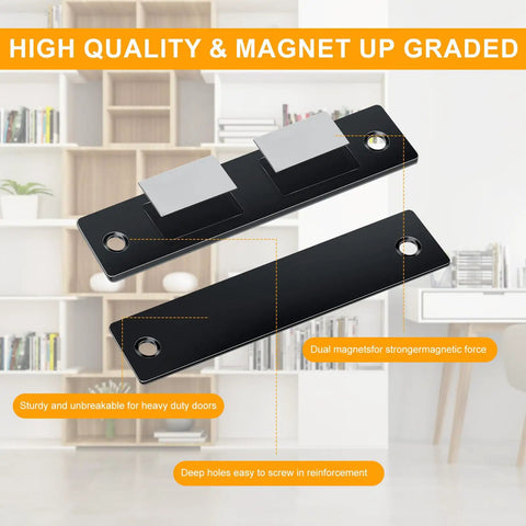 Ultra Thin Magnetic Catch For Cabinets Pack Of 8, black finish, dual magnet design for heavy duty door closures in modern interior