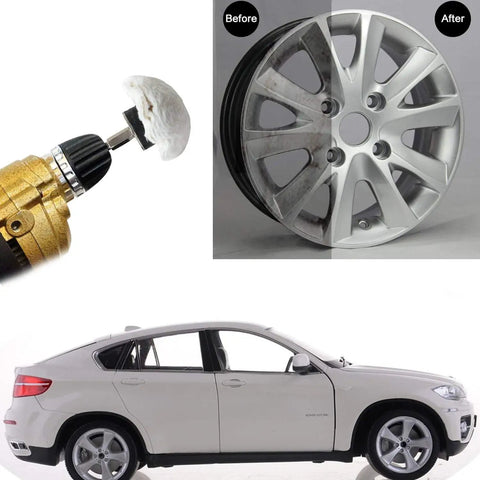 Five Pack White Flannelette Polishing Pad Buffing Wheel Kit Pro Grade Buffing Tools for Metal Aluminum Stainless Steel Chrome