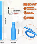 Dryer Vent Cleaning Kit With Vacuum Attachment And Long Reach Hose For Quick Lint Removal, size chart illustration.