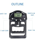 Digital Hand Dynamometer Grip Strength Meter With Auto Capture Electronic Hand Grip Power 198 Lbs 90 Kgs Black