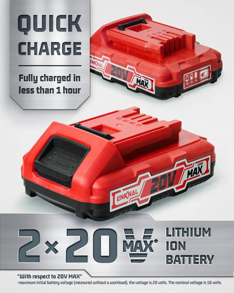 Kickass Cordless Brad Nailer Kit Cruises Through 18 Gauge Trim Work Slick Battery Powered Driver Battery pack for quick charging.