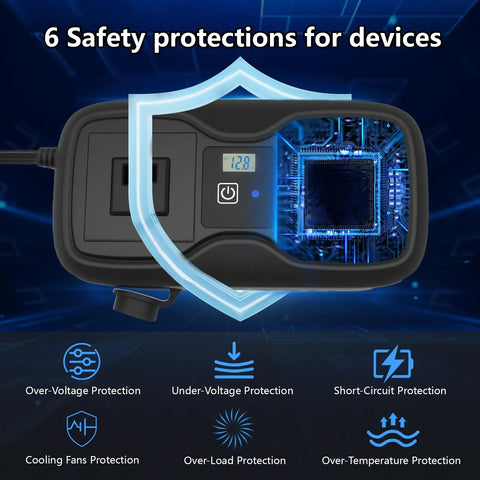 200W Car Power Inverter 12V Dc To 110V Ac With Dual Ac Outlets And Quad Usb Charging Ports Featuring Pd 20W Qc 3.0 Fast Charging with safety protections