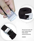 Close-up of zinc alloy cam buckle on Heavy Duty 2 Ft By 1 In Ratchet Strap Set With Cam Buckle, Adjustable Lashing Tie Down Straps, 600 Lb Capacity