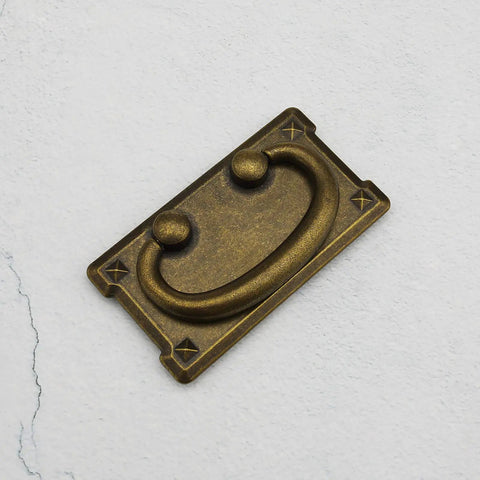 Retro Rectangle Pull Handles With Screws For Furniture Cabinet Drawer Bookcase Wardrobe Antique Bronze Zinc Alloy 4 Pieces