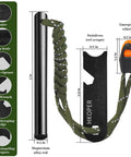 All In One Fire Starter Kit With A 4 Inch Ferro Rod For Camping And Hiking, Flint And Steel Survival Tool With Paracord And Whistle