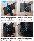 Installation instructions for Rotatable Cup And Lid Dispenser With Four Compartments Holds Up To 80 Cups For 5 Oz To 16 Oz Cups And Lids.