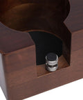 This Dead Easy Acacia Wood Coffee Tamper Station Keeps Your Espresso Gear Tidy And Quick To Grab Featuring Grippy Rubber Pads for a unit detail.
